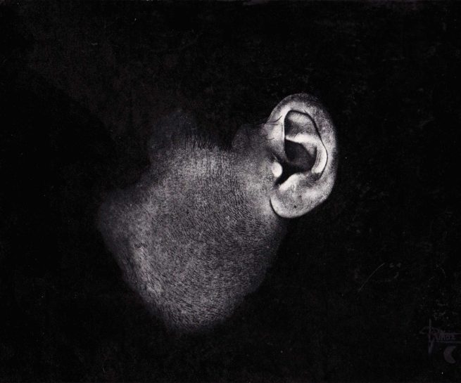 Black Self-Ear Portrait - Xerography - 25,9 x 18,4 cm. ©1984 Txema Muñoz