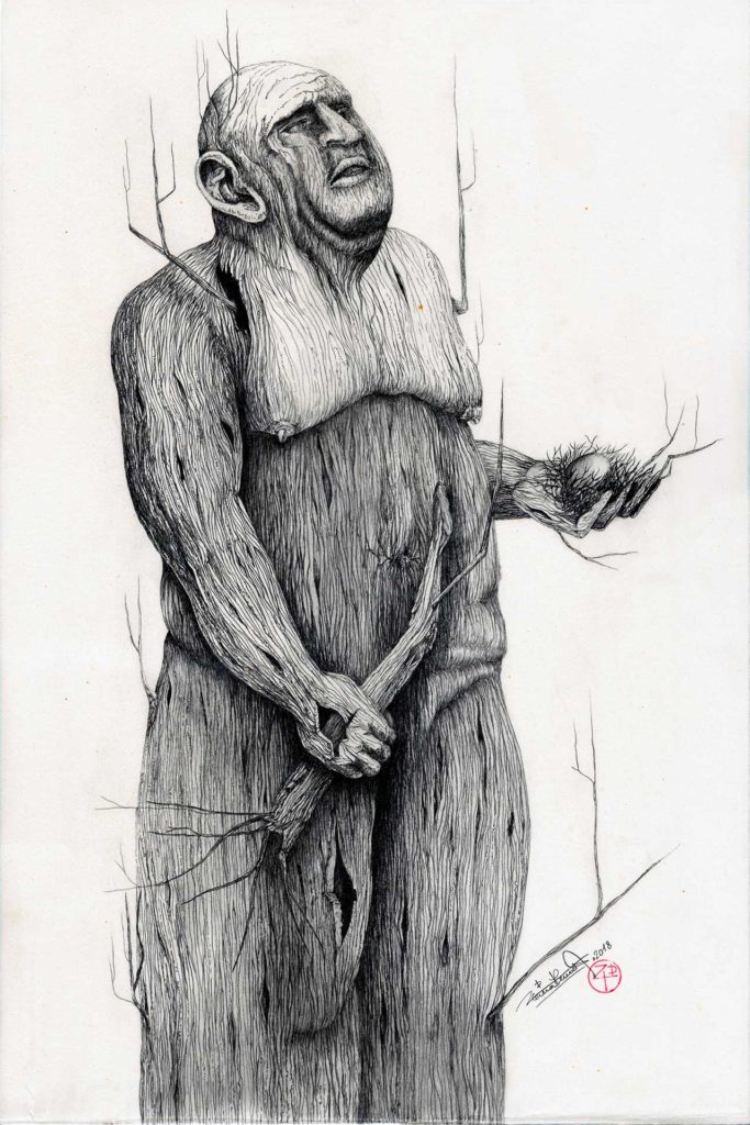 En-tenue-d_Adam-Graphite-on-paper-32-x-48-cm.-©2018-Txema-Munoz