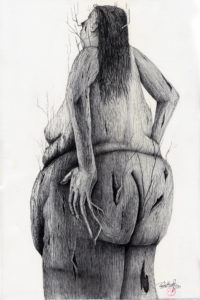 En tenue d'Eve - Graphite on paper 32x48 cm. ©2018 Txema-Munoz
