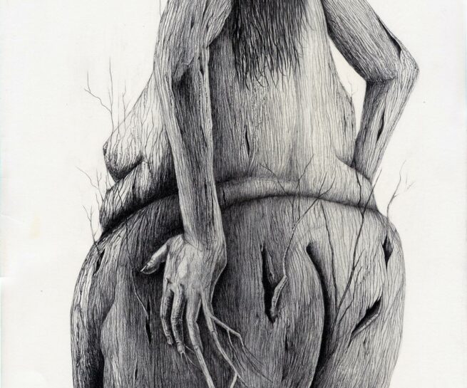En tenue d'Eve - Graphite on paper 32x48 cm. ©2018 Txema-Munoz