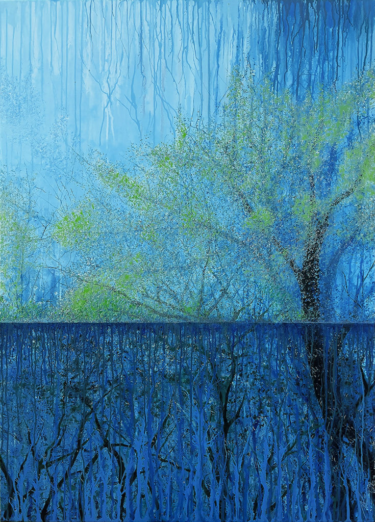 Lethargy Beneath the Threshold of the Primordial Waters - Acrylic on canvas - 100x140 cm. ©2025 Txema Muñoz