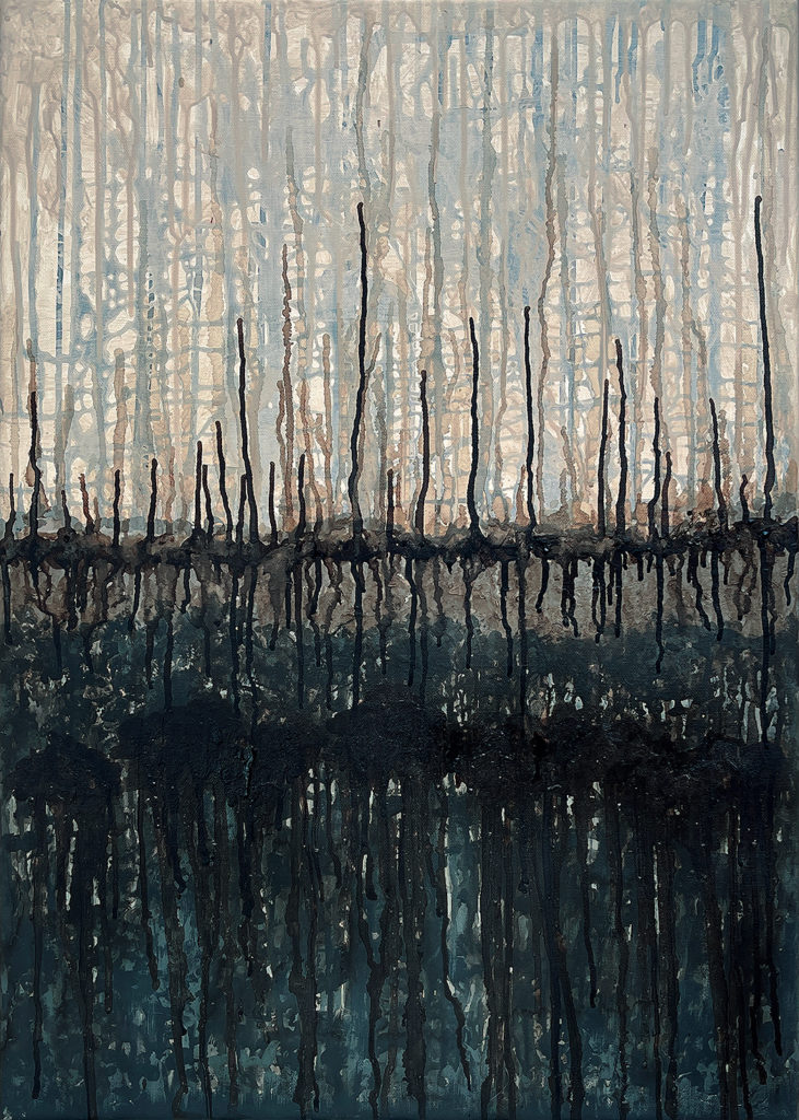 Topography of a Serene Combustion - Mixed media on canvas - 50x70 cm. ©2025 Txema Muñoz