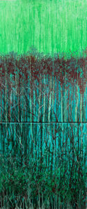 Umbral Fotosintético - Acrylic on canvas - Díptico 50x120 cm. ©2025 Txema Muñoz